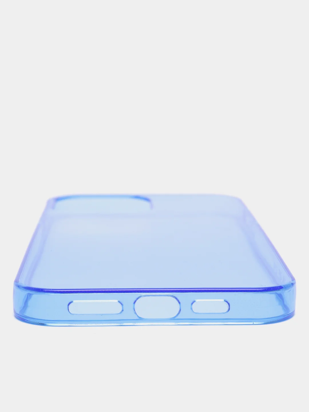Синий чехол для iPhone 13 / 13 Pro / 13 Pro Max силиконовый, неоновый, плотный, прозрачный