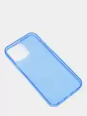 Синий чехол для iPhone 13 / 13 Pro / 13 Pro Max силиконовый, неоновый, плотный, прозрачный