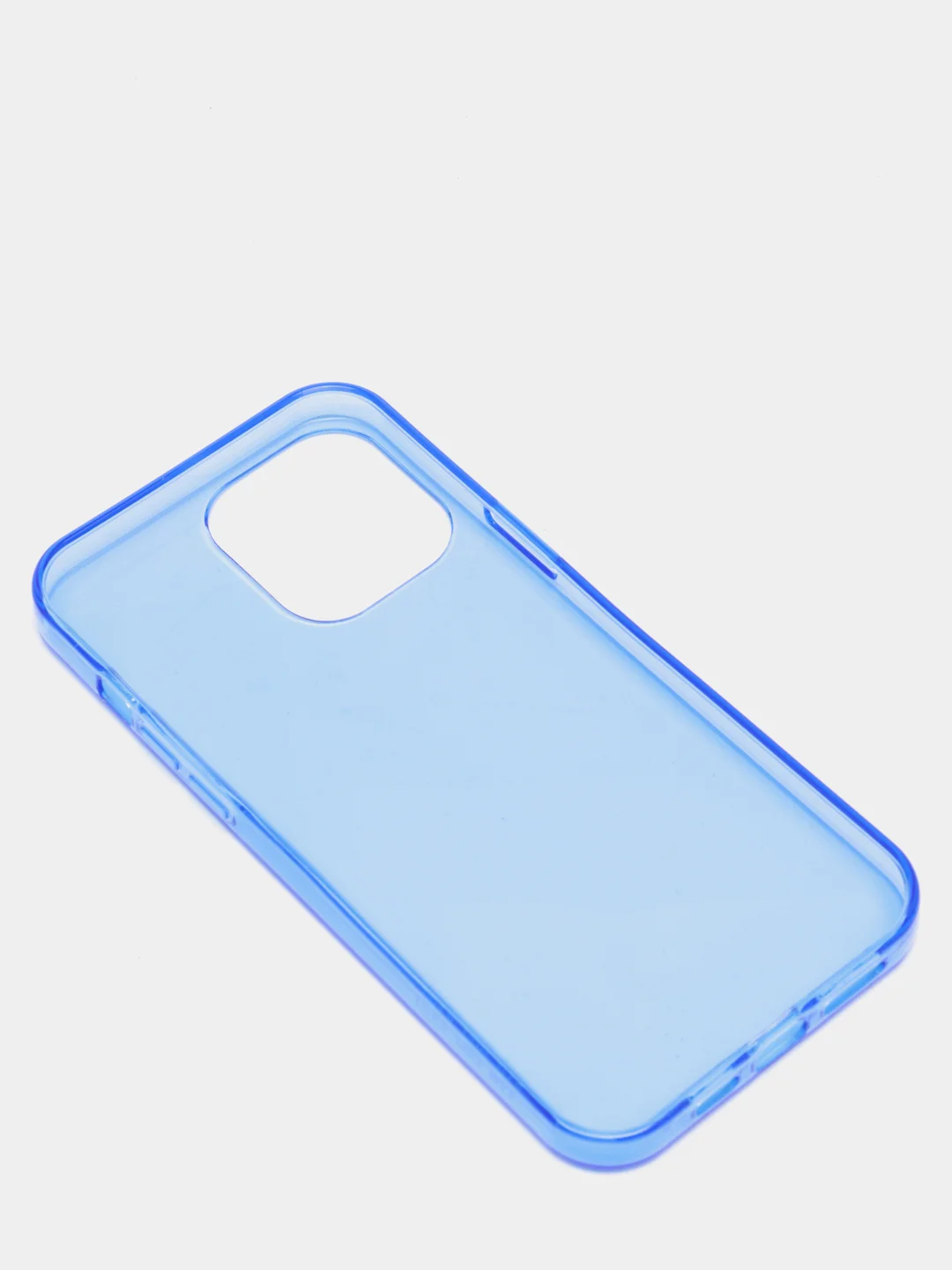 Синий чехол для iPhone 13 / 13 Pro / 13 Pro Max силиконовый, неоновый, плотный, прозрачный