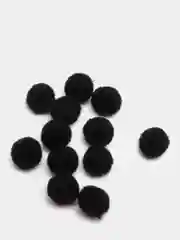 Черный помпоны Premium 1 см (20 шт)