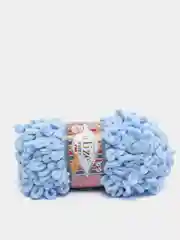 Светло-синий пряжа Alize Puffy Fine, петельки маленькие, 100 г, 14 м