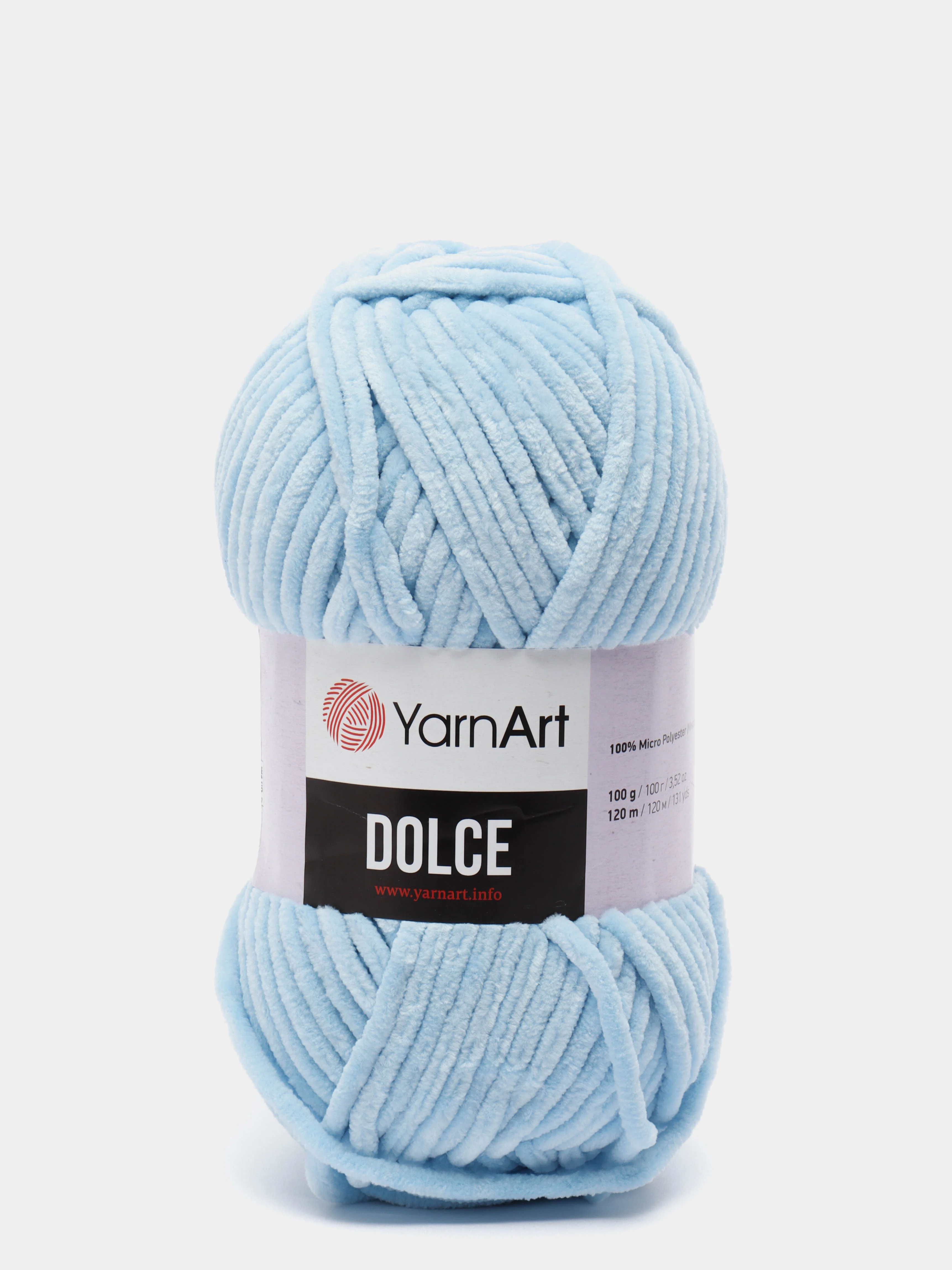 Небесно-голубой пряжа плюшевая YarnArt Dolce (ЯрнАрт Дольче)