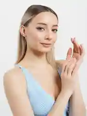 Золотой серьги-продевки "Сердечки"