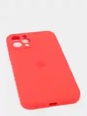 Красный чехол Silicone Case для iPhone 12 Pro Max с логотипом закрытый низ