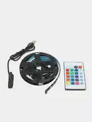 Светодиодная LED лента 5050 RGB 1-5 м, USB, IP65 с пультом управления