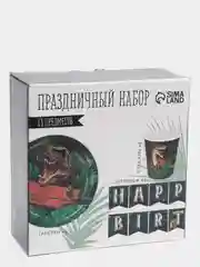 Набор бумажной посуды "Dangerous party. Динозавры" 6 тарелок, 6 стаканов, 1 гирлянда