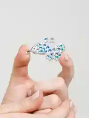 Лазурный брошь со стразами ассорти
