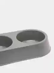 Серый миска для домашних животных, двойная, 0,4 л