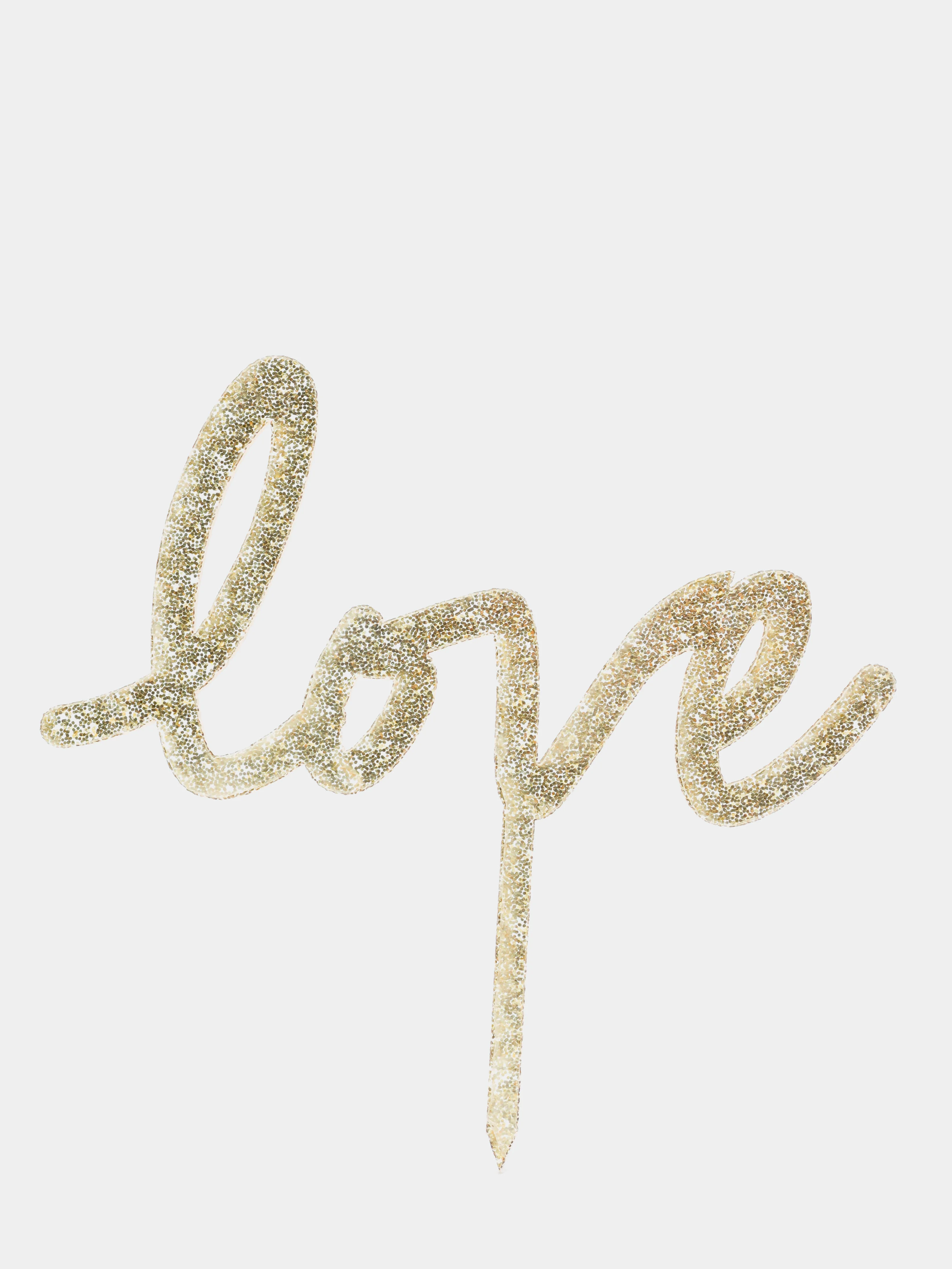 Золотой топпер для украшения торта Love