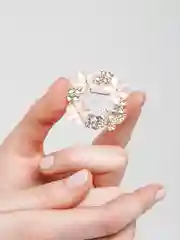 Алый брошь на булавке