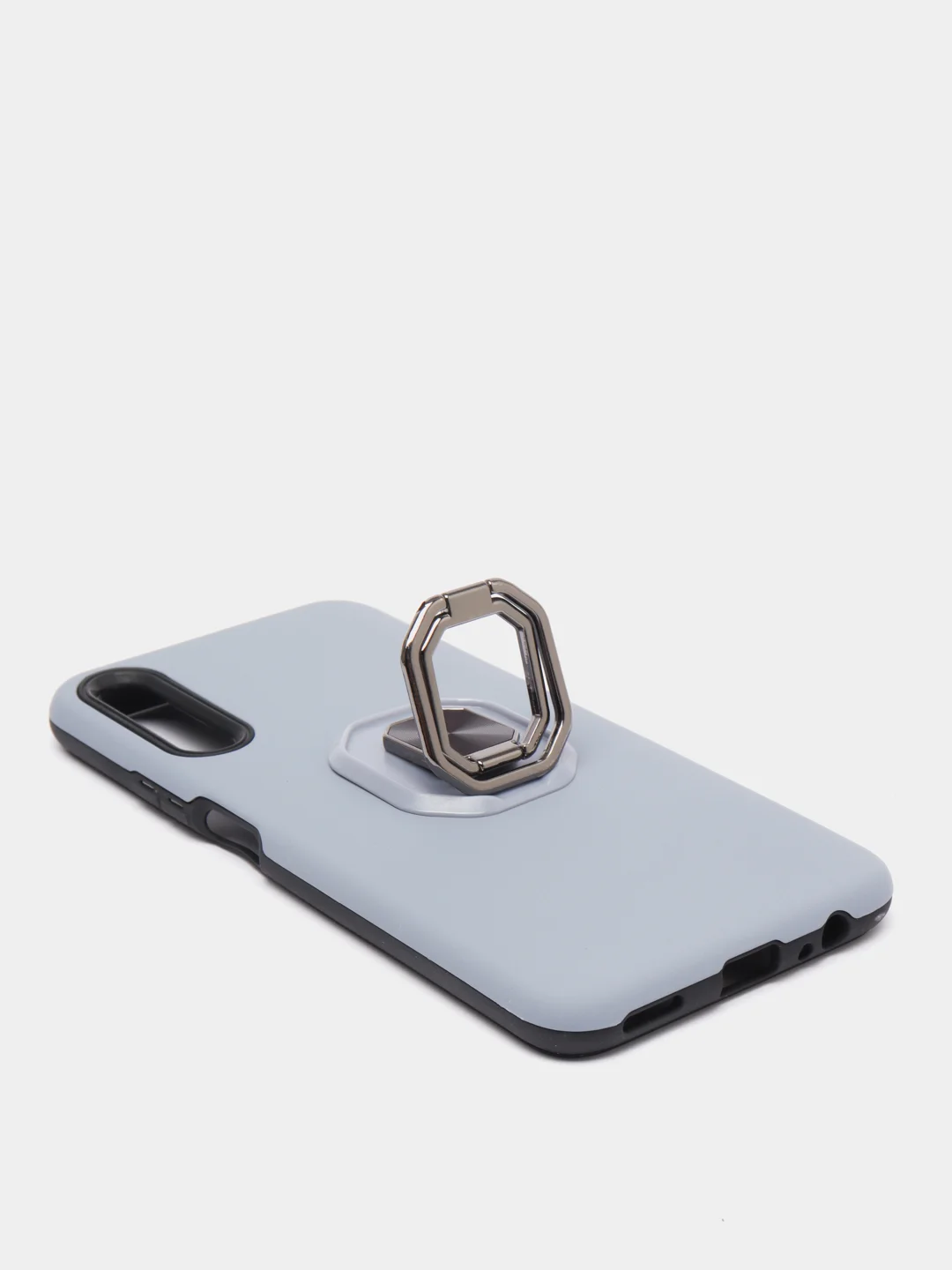 Серый чехол Huawei P Smart Z / Honor 9X / 9X Premium, без выреза для отпечатка, с кольцом