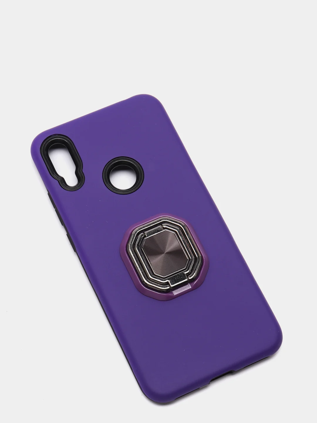 Фиолетовый чехол Honor 8A / 8A Prime / Huawei Y6 2019 / Y6 Prime 2019, с металлическим кольцом