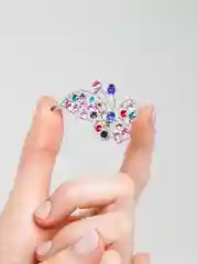 Коралловый брошь со стразами ассорти