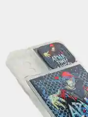 Темно-синий чехол Samsung Galaxy A02s силиконовый, переливающийся жидкий с блестками и защитой камеры