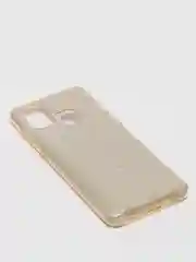Золотой чехол силиконовый с блестками для Samsung Galaxy A21S Противоударный чехол