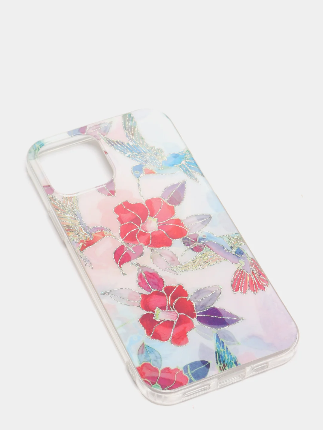 Конфетный чехол для iPhone 12/12 Pro/12 Mini с цветочным узором, блестки