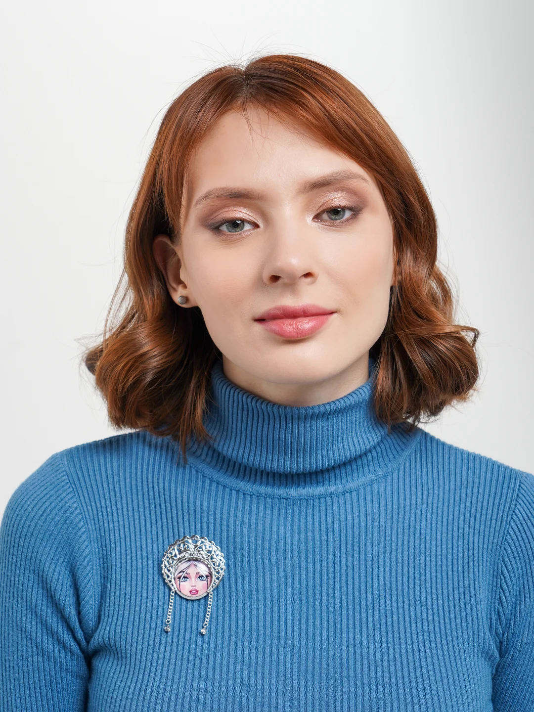 Розовый брошь, ручная работа