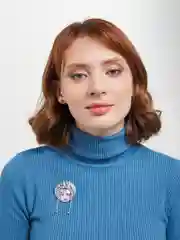 Розовый брошь, ручная работа