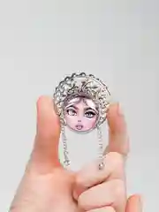 Желтый брошь, ручная работа