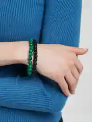 Зеленый двойной браслет из натуральных камней