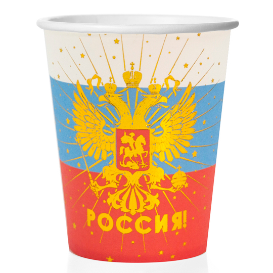 Бумажная посуда "Россия!": тарелки, стаканы