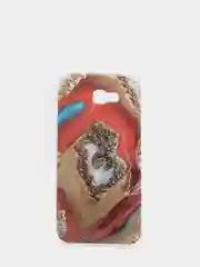 Красный чехол Samsung Galaxy A7 2017 / SM-A720, Галакси А7 2017, силиконовый с мраморным рисунком