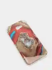 Красный чехол Samsung Galaxy A7 2017 / SM-A720, Галакси А7 2017, силиконовый с мраморным рисунком