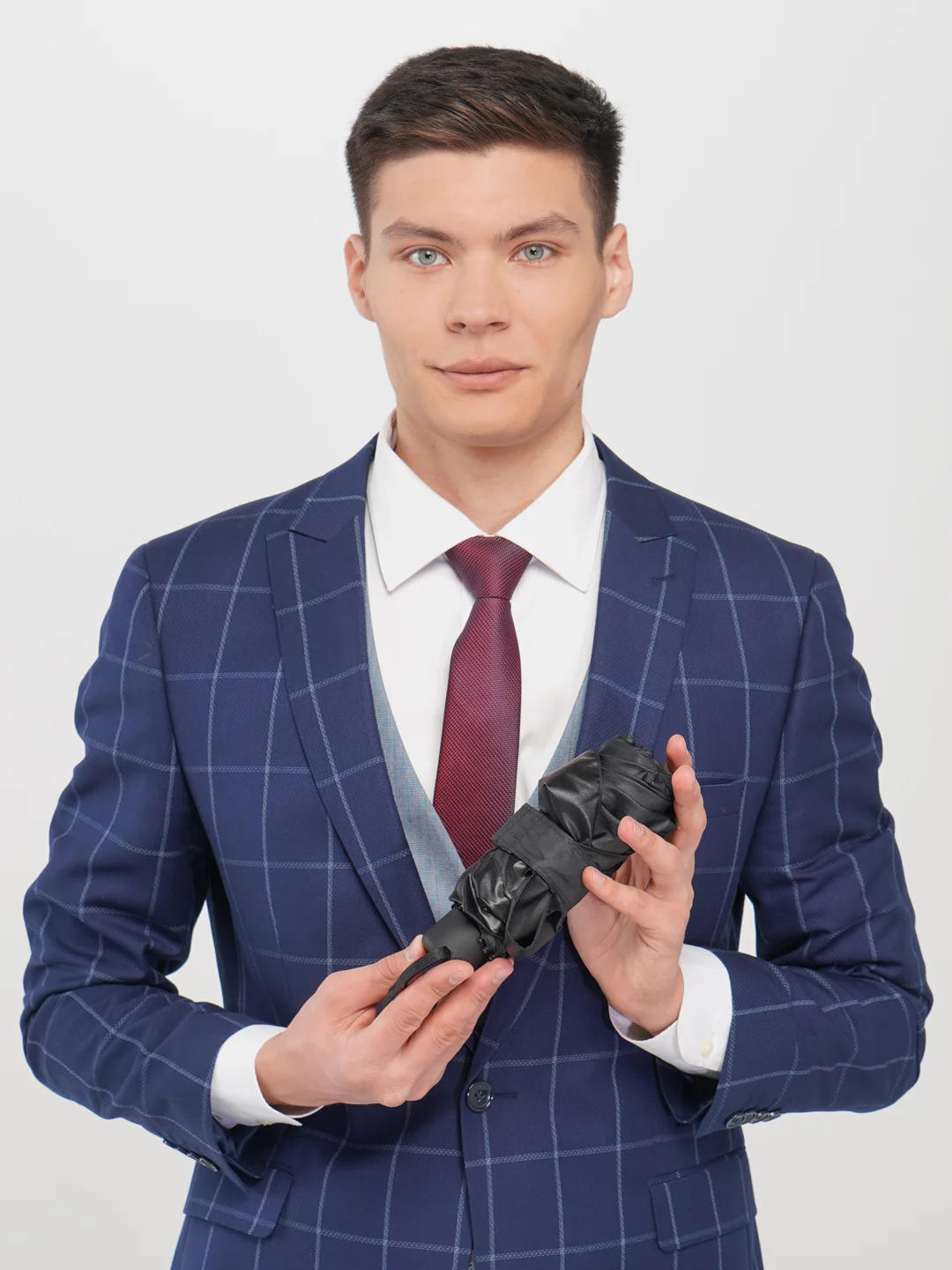Черный зонт унисекс, маленький дорожный зонт, компактный мини зонт, карманный мужской и женский