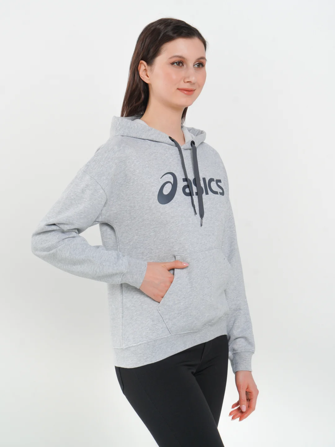 Толстовка женская Asics с капюшоном и карманом в виде кенгуру спереди