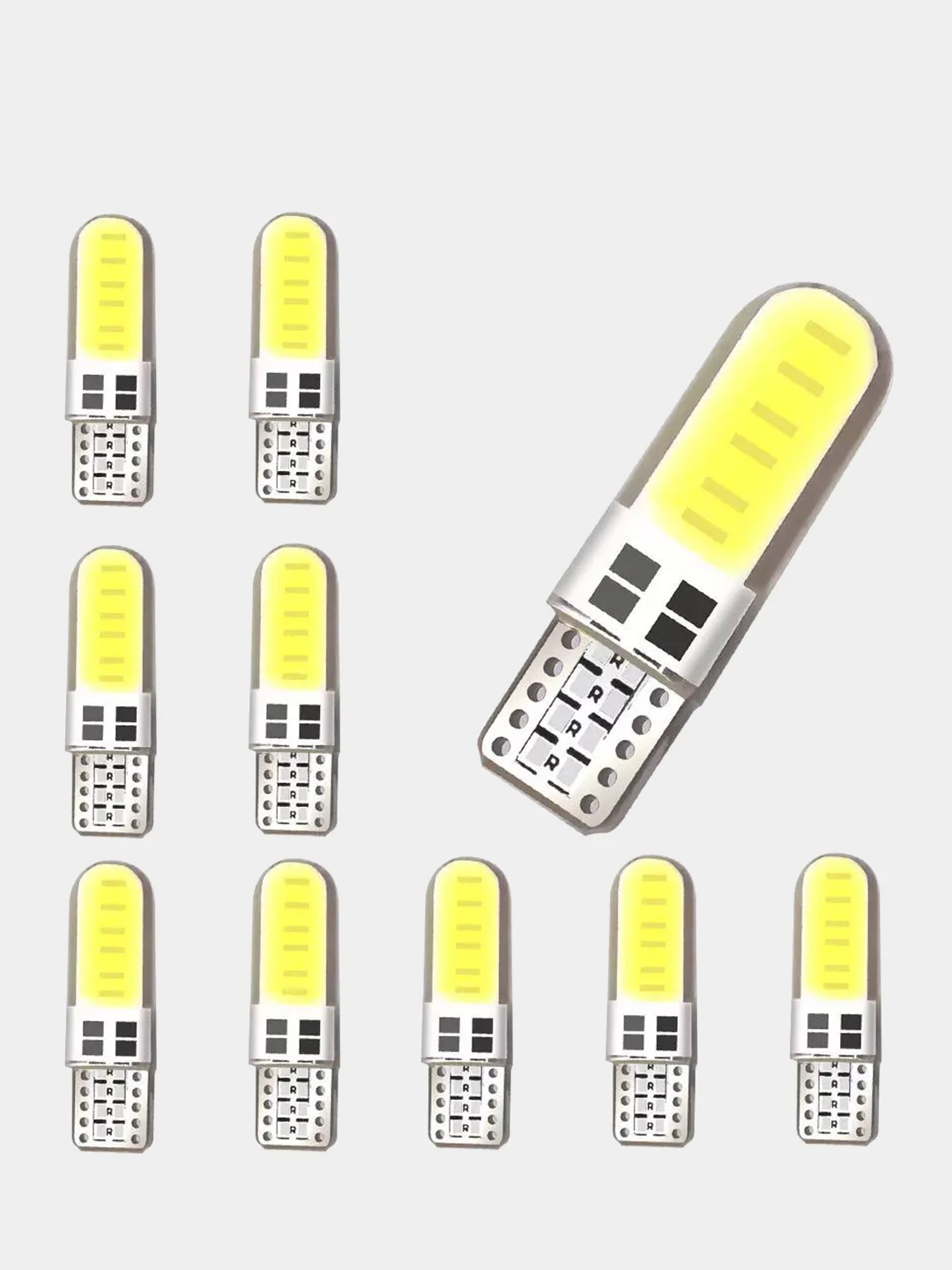 Белый автомобильная светодиодная габаритная LED лампа T10 W5W, для фар и салона автомобиля