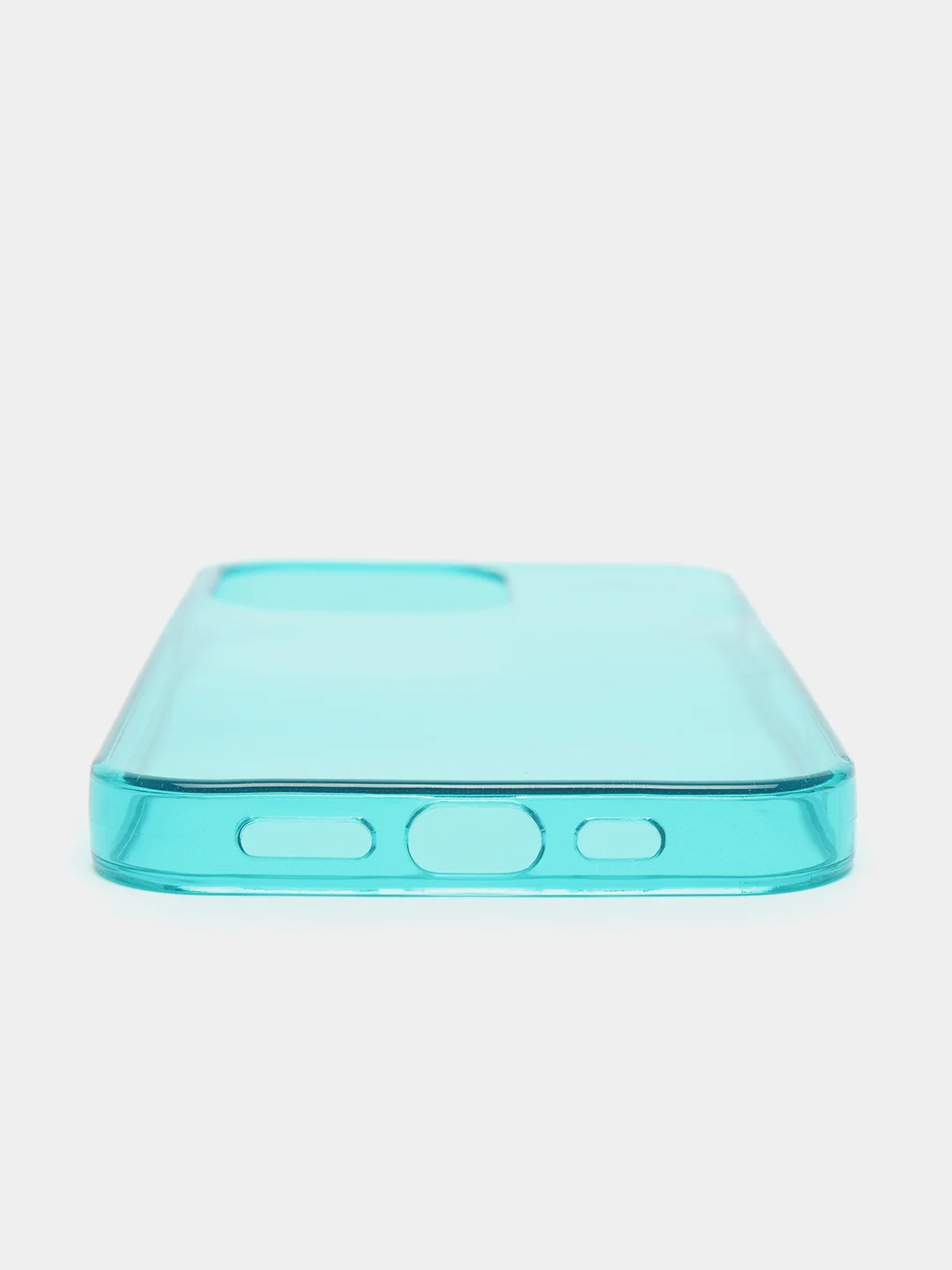 Бирюзовый чехол для iPhone 13 / 13 Pro / 13 Pro Max силиконовый, неоновый, плотный, прозрачный