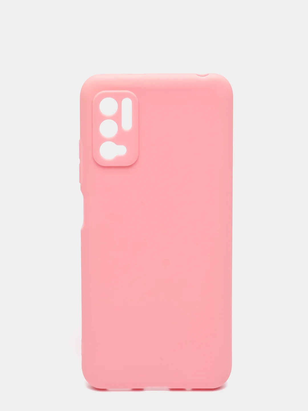 Розовый чехол силиконовый Xiaomi Redmi Note 10T / POCO M3 Pro, матовый, цветной