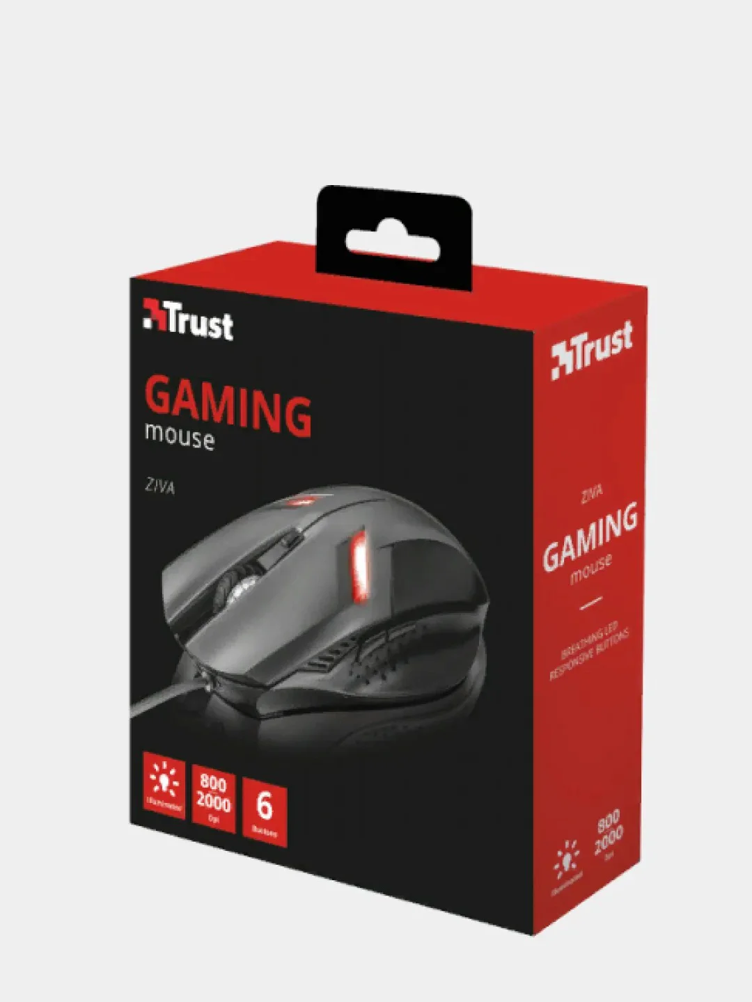 Красный игровая мышь Trust Ziva Gaming 21512