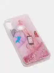 Розовый чехол Samsung Galaxy A11, M11 (Самсунг Галакси А11, М11) переливающийся жидкий с блестками