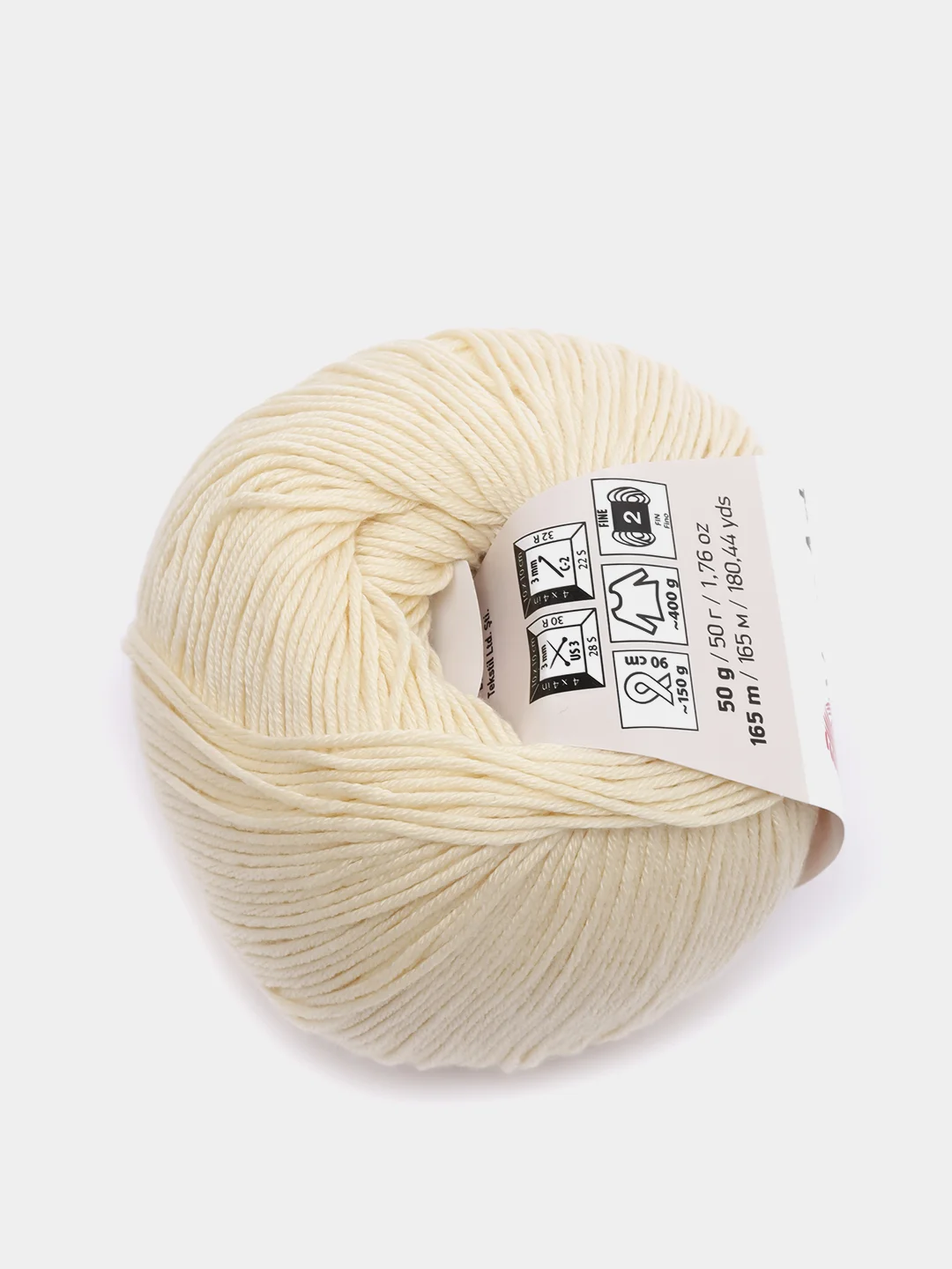 Кремовый пряжа YarnArt Baby cotton, 50 г, 165 м, акрил и хлопок