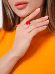 Кольцо из бисера "3D Сердце"