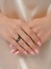 Бронзовый кольцо с принтом