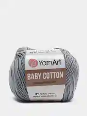 Серый пряжа YarnArt Baby cotton, 50 г, 165 м, акрил и хлопок