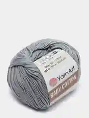 Серый пряжа YarnArt Baby cotton, 50 г, 165 м, акрил и хлопок