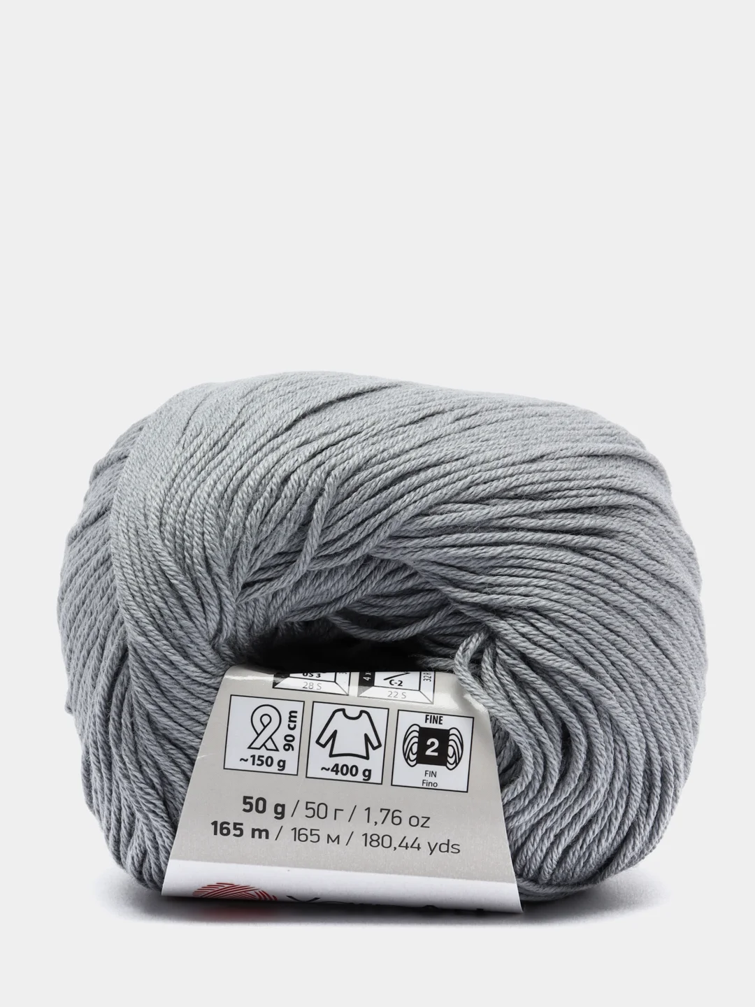 Серый пряжа YarnArt Baby cotton, 50 г, 165 м, акрил и хлопок