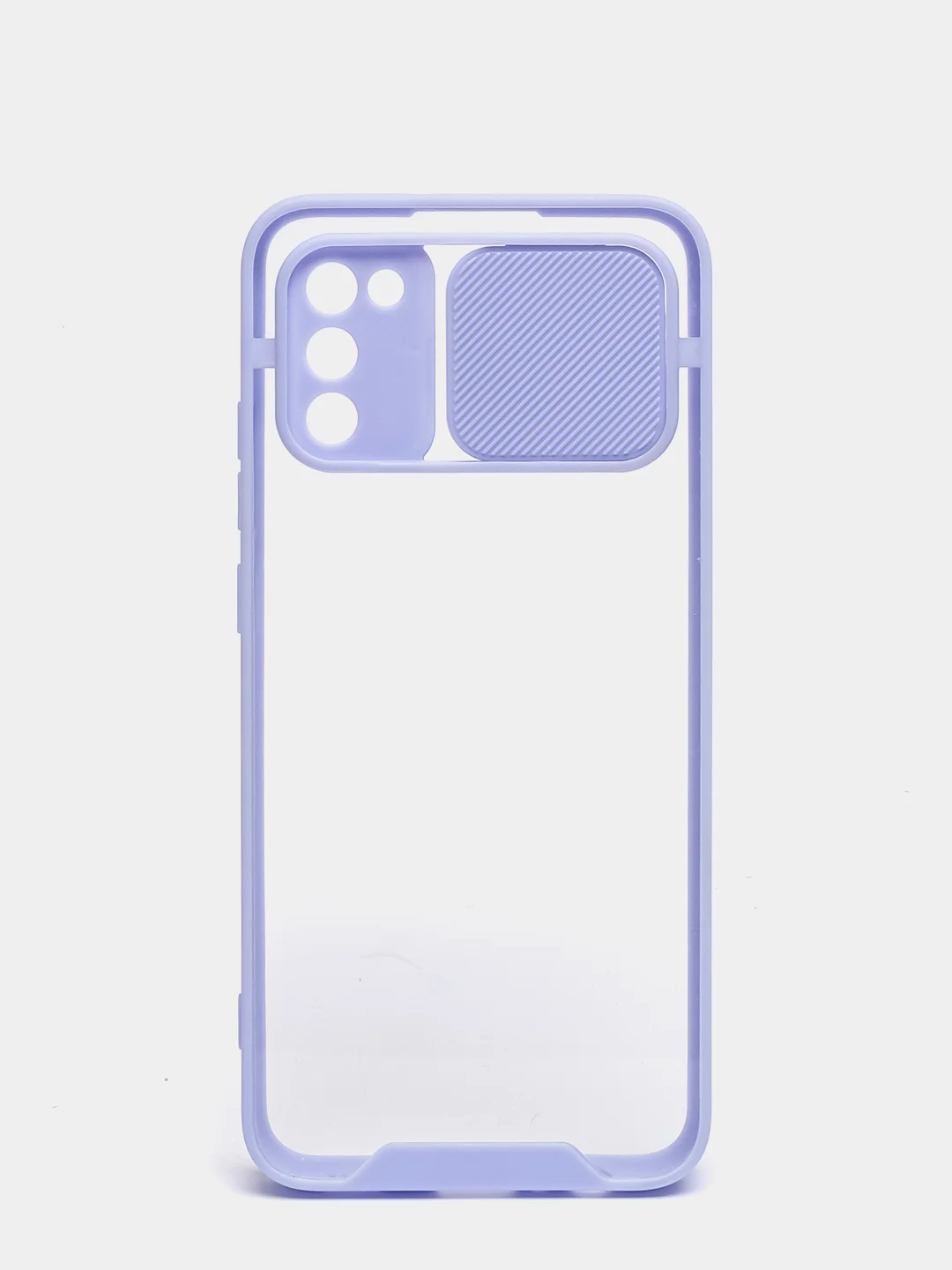 Лавандовый чехол Samsung Galaxy A02s, Самсунг Галакси А02с пластиковый прозрачный с защитой камеры