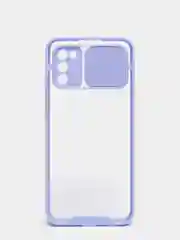 Лавандовый чехол Samsung Galaxy A02s, Самсунг Галакси А02с пластиковый прозрачный с защитой камеры