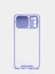 Лавандовый чехол Samsung Galaxy A02s, Самсунг Галакси А02с пластиковый прозрачный с защитой камеры