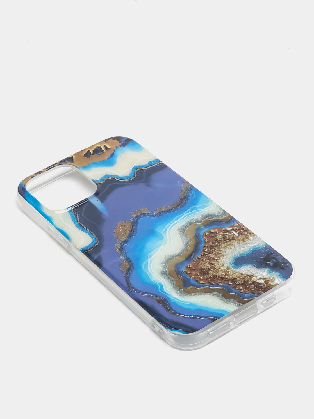 Золотой чехол iPhone 12 / 12 Pro (6.1), 12 mini (5.4) силиконовый с мраморным рисунком