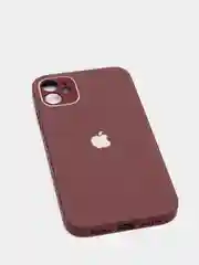 Тёмно-бордовый силиконовый чехол для iPhone 11, со стеклянной панелью и защитой для камеры