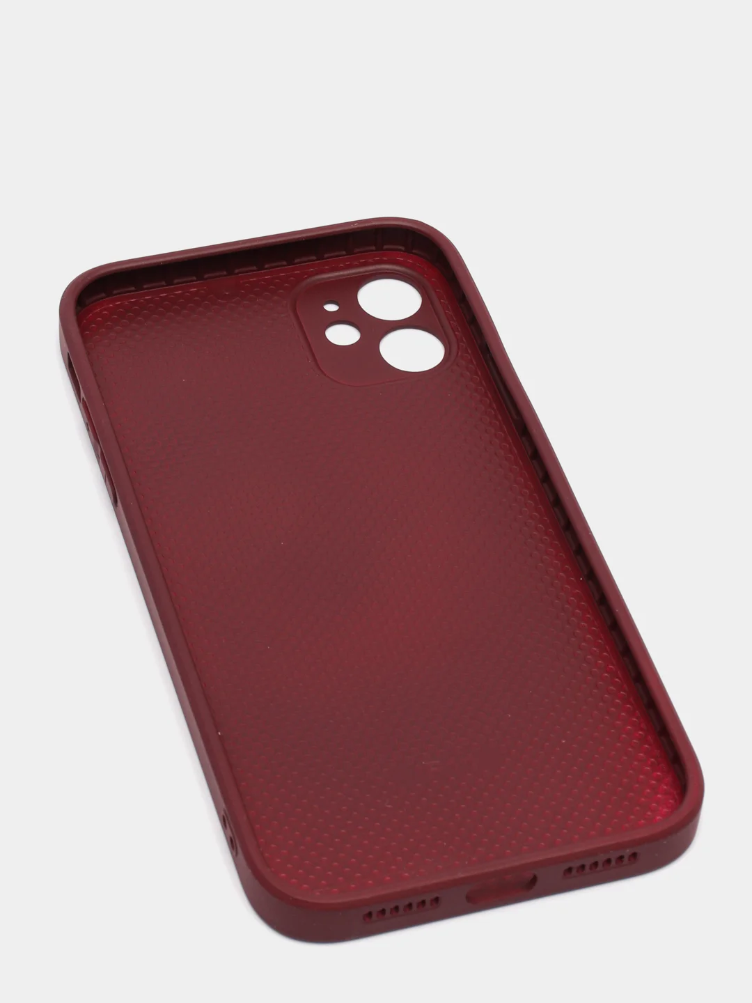 Тёмно-бордовый силиконовый чехол для iPhone 11, со стеклянной панелью и защитой для камеры
