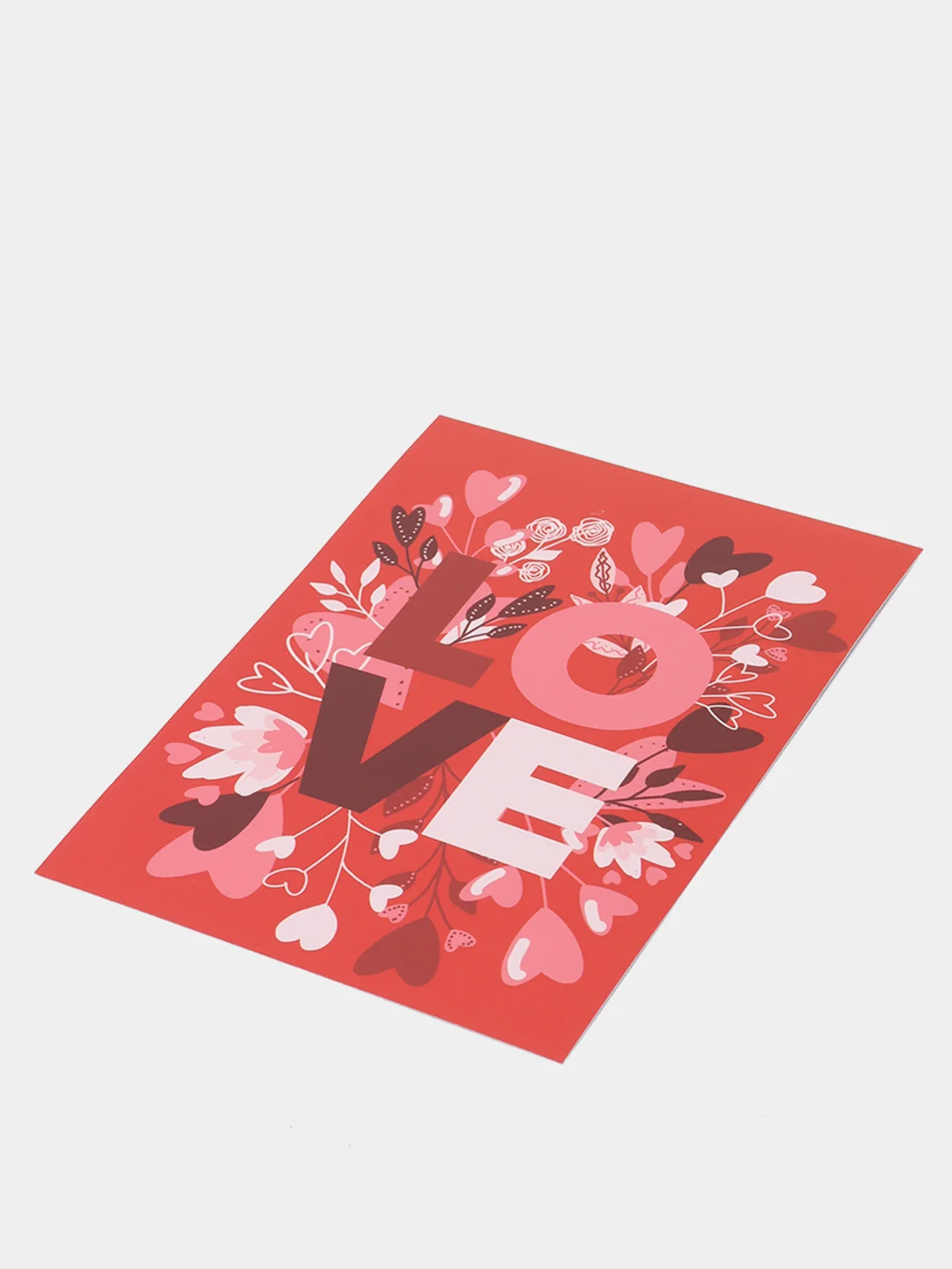 Открытка "Love красная" 10 х 15 см, валентинка
