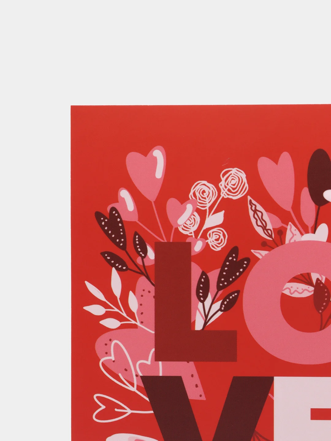 Открытка "Love красная" 10 х 15 см, валентинка