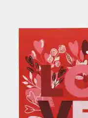Открытка "Love красная" 10 х 15 см, валентинка