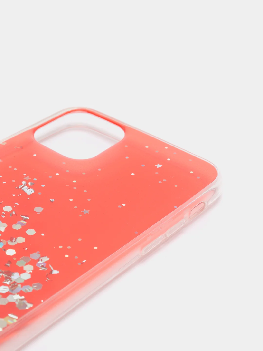 Красный чехол пластиковый iPhone 11 Pro, 11 Pro Max, с блестками